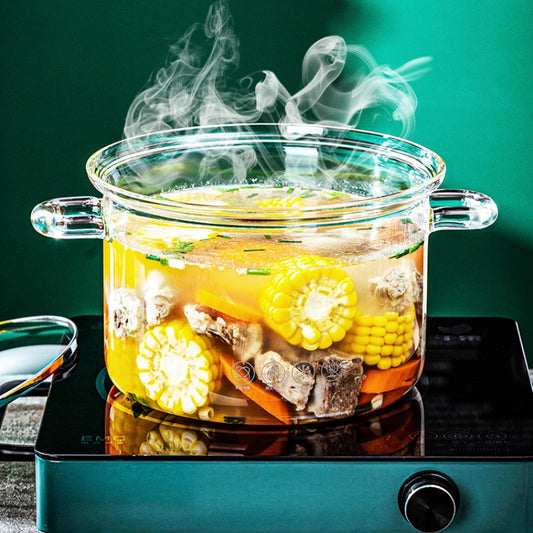 Marmite transparente ultra-résistante en verre Pyrex